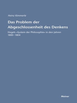 cover image of Das Problem der Abgeschlossenheit des Denkens